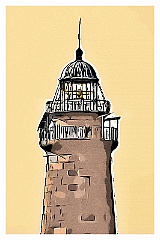 Minots Ledge Light Bird Cage Lantern Room - Digital Painting